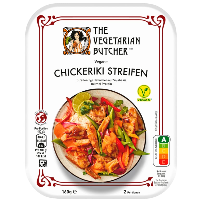 The Vegetarian Butcher Vegane Chickeriki Streifen 160g